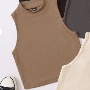 SHEIN Solid Ribbed Knit Tank Top